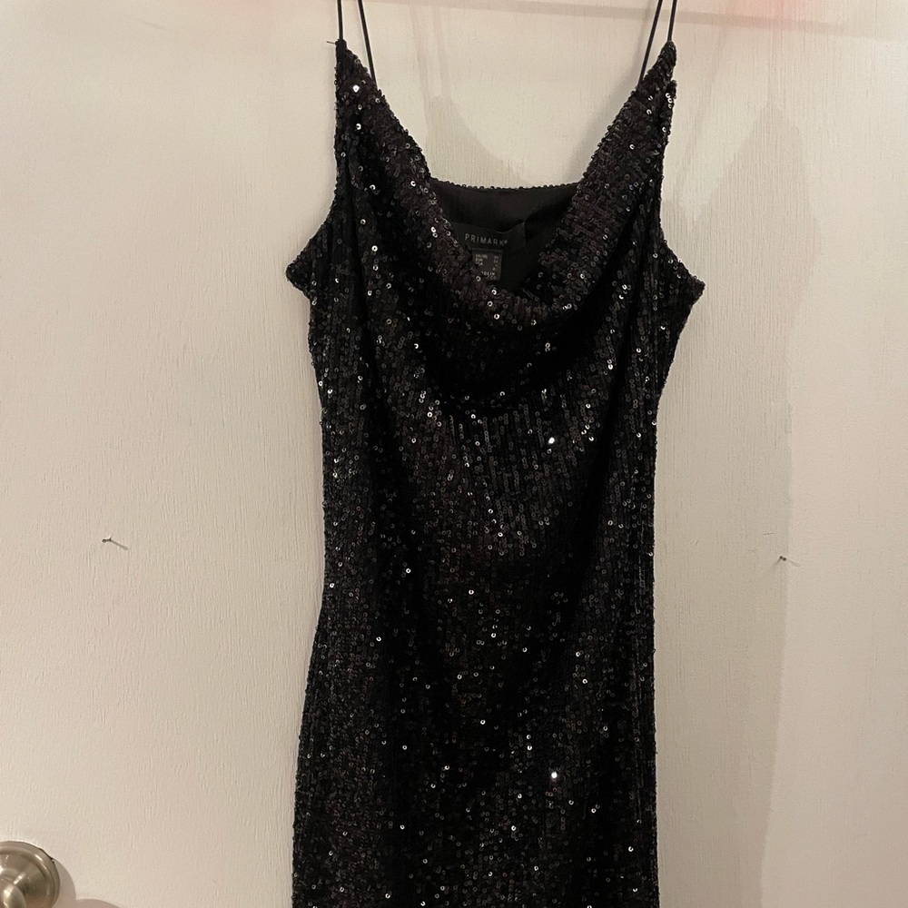 Black sequin mini dress